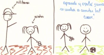 Dibujos que conforman la exposición "Infancia en Dictadura" 